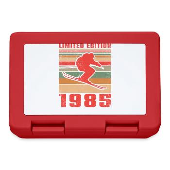 Ski Skifahrer Langlaufski Wintersport 1985 - Brotdose - Rot - Vorne