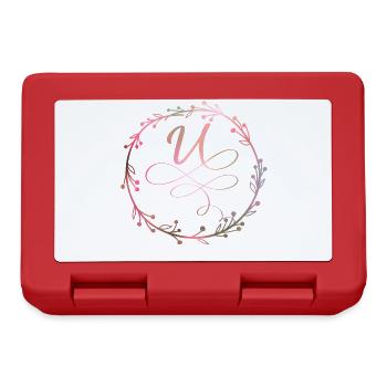 Monogram, letter U, calligraphy ornament - Lunchbox - red - Front