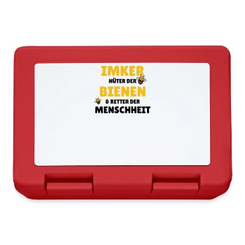 Imker - Hüter der Bienen & Retter der Menschheit - Brotdose - Rot - Vorne