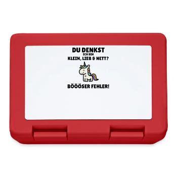 Du denkst ich bin klein, lieb und nett - Brotdose - Rot - Vorne