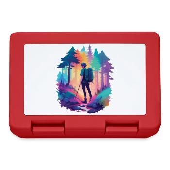 Hiking Nature Hiking Holiday Hikers in the forest - Lunchbox - red - Front