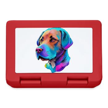Farbenfrohe Labrador Hund Illustration Hundeliebe - Brotdose - Rot - Vorne