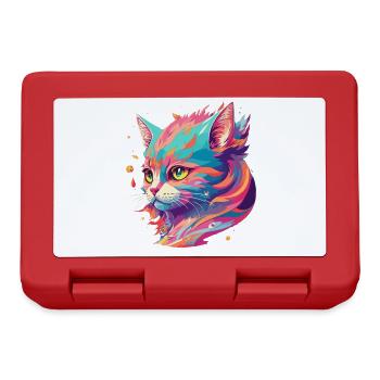 Cartoon Cat Cadeau mignon avec l’amour de chat - Boîte à goûter - rouge - Devant