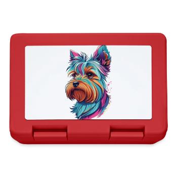Dog Yorkshire Terrier Dogs Art Pet Yorkie - Lunchbox - red - Front