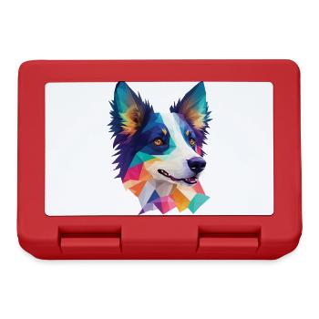 Border Collie Hund Hunderasse Collie Hunde Design - Brotdose - Rot - Vorne