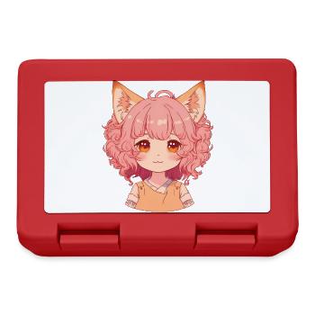 Fox Girl Kawaii Anime Foxes Manga Chibi - Lunchbox - red - Front