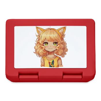 Kawaii Dogs Anime Girl Manga Dog Chibi - Lunchbox - red - Front