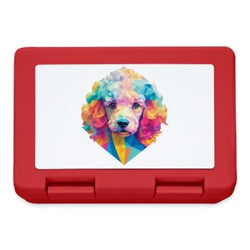 Pudel Hund Polygon Hunde Design Haustier Pudel - Brotdose - Rot - Vorne