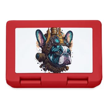 Steampunk French Bulldog Retro Dog Design - Lunchbox - red - Front