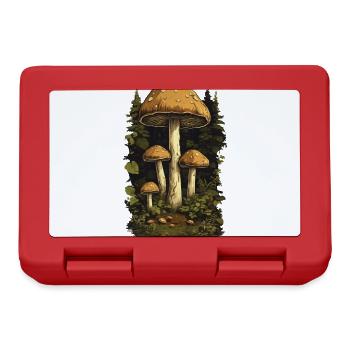 Wald Pilze Goblincore & Vintage Pilz Design - Brotdose - Rot - Vorne