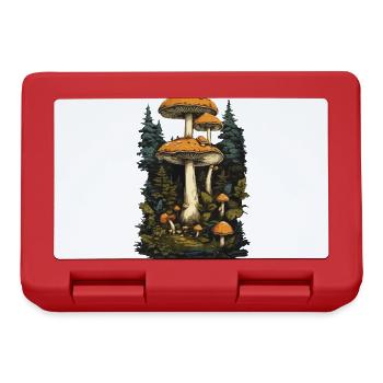Mushrooms in vintage style forest mushroom art mushroom pickers - Lunchbox - red - Front