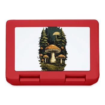 Steinpilz retro Design Sammeln im Wald Natur Pilze - Brotdose - Rot - Vorne
