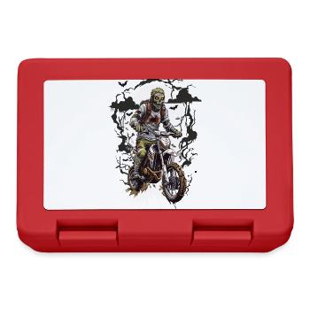 Zombie Motocross Gruselnacht Biker Design - Brotdose - Rot - Vorne