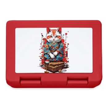 Ukiyo-E Style Lucky and Cat Lucky Charm Cats - Lunchbox - red - Front