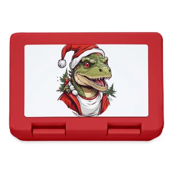 Drôle de Noël dinosaure Père Noël - Boîte à goûter - rouge - Devant