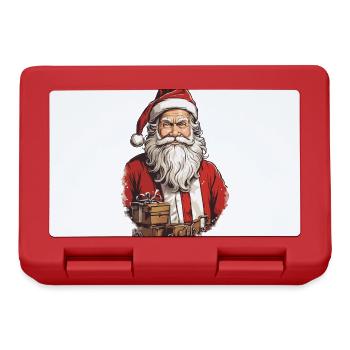 Père Noël rétro Illustration Noël - Boîte à goûter - rouge - Devant