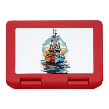 Fishing Boat Aesthetics Fishing and Fishing Boat - Lunchbox - red - Front