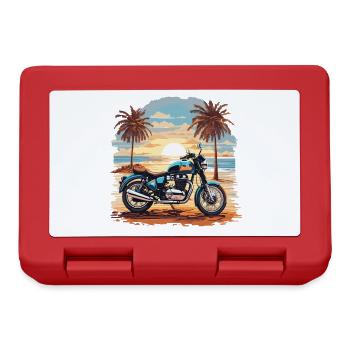 Moto Plage Vintage Trip Biker Design - Boîte à goûter - rouge - Devant