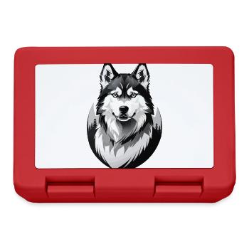 Husky Retro Hundeliebhaber Hund Huskies Hunde - Brotdose - Rot - Vorne