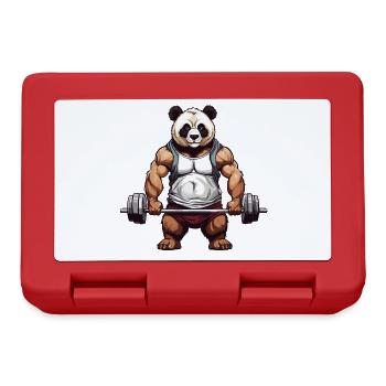 Lustiges Pandabär Bodybuilder Fitness Design - Brotdose - Rot - Vorne