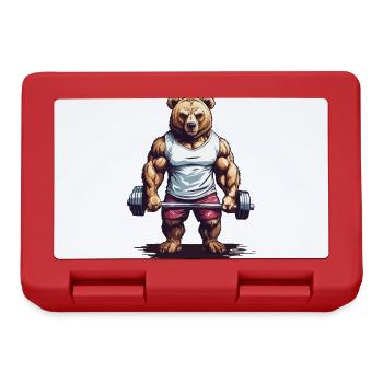 Power Bear Bodybuilding Weight Training Motivation - Lunchbox - red - Front