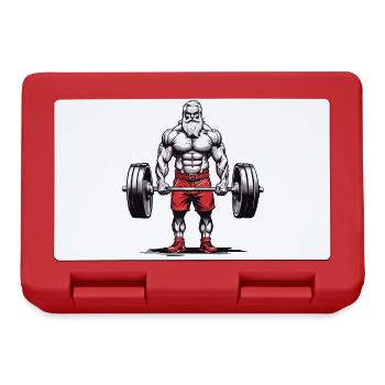 Powerlifting Santa Claus Bodybuilder Christmas - Lunchbox - red - Front