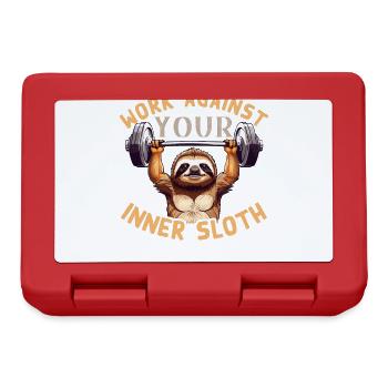 Sloth Defeated Funny Fitness Saying - Lunchbox - red - Front