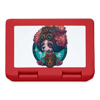 Steampunk Pudel Ästhetisches Hunde Design - Brotdose - Rot - Vorne