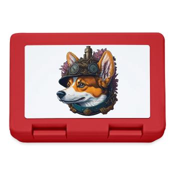 Aesthetic Steampunk Corgi Dog Lover Dog - Lunchbox - red - Front