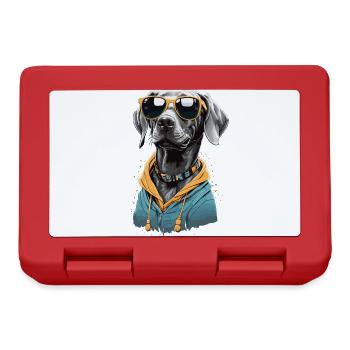 Vintage Weimaraner Hund Ästhetik Hunde Design - Brotdose - Rot - Vorne
