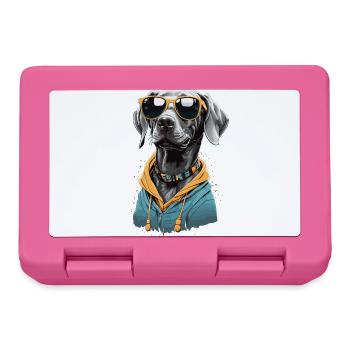 Vintage Weimaraner Hund Ästhetik Hunde Design - Brotdose - Pink - Vorne