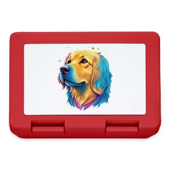 Golden Retriever chien amant Design d’Art - Boîte à goûter - rouge - Devant