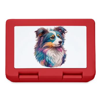 Australian Shepherd Dog Dog Lover Art - Lunchbox - red - Front