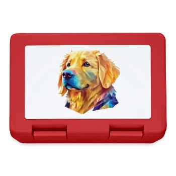 Polygon Golden Retriever - Kunstvolles Hundedesign - Brotdose - Rot - Vorne