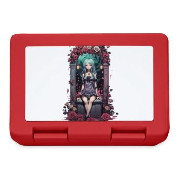 Anime gothique fille victorien esthétique florale - Boîte à goûter - rouge - Devant
