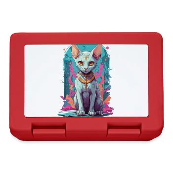 Kawaii Gothic Sphynx Katze Pastel Okkult Design - Brotdose - Rot - Vorne