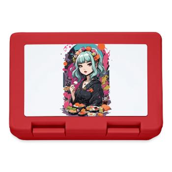 Anime Sushi e-Girl Goth Pastel Style Design - Boîte à goûter - rouge - Devant