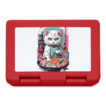 Gothic Pastel Sushi Cat Aesthetic Style - Lunchbox - red - Front