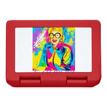 Illustration, bunt, Graffiti, iris Apfel - Brotdose - Rot - Vorne