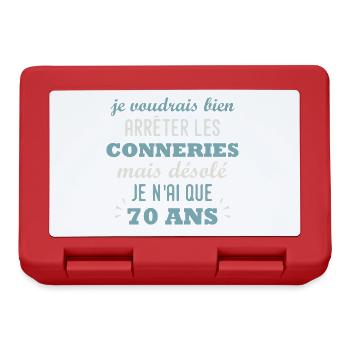 anniversaire 70 ans arrêter les conneries humour - Boîte à goûter - rouge - Devant