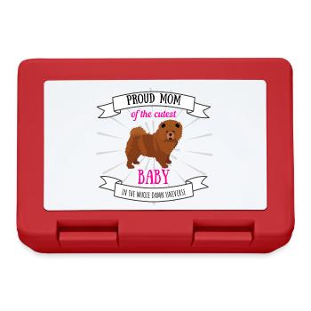 Hundemama Baby coole Sprüche Hund Welpe Chow chow - Brotdose - Rot - Vorne