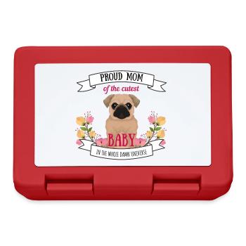 Dog mama baby cool sayings dog pug sweet - Lunchbox - red - Front