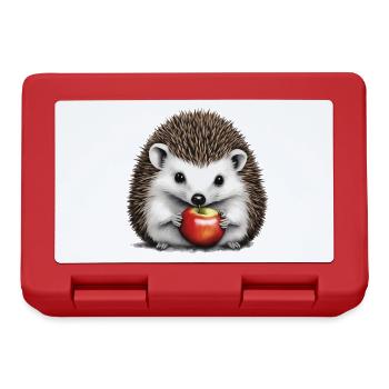 Igel mit Apfel 2 - Brotdose - Rot - Vorne