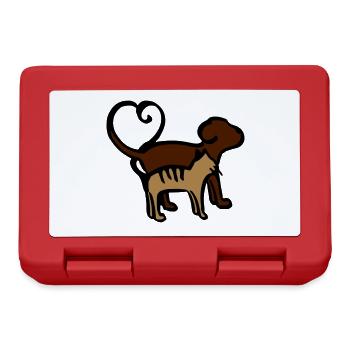 Chien et chat coeur / chat - chien - coeur - animaux - Boîte à goûter - rouge - Devant
