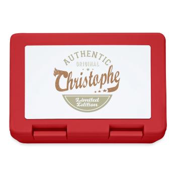CHRISTOPHE prénom cadeau T shirt personnalisé - Boîte à goûter - rouge - Devant
