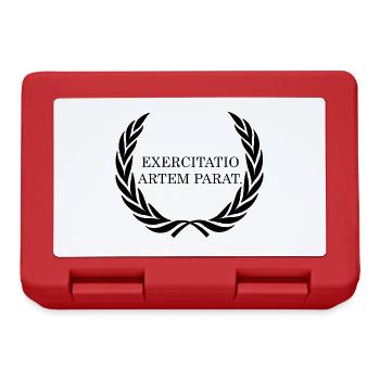 practice makes the master latin black - Lunchbox - red - Front