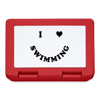 Schwimmen - I love Swimming - Lunchbox - red - Front
