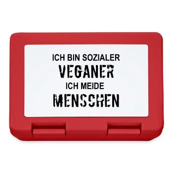 Sozialer Veganer meidet Menschen - Brotdose - Rot - Vorne