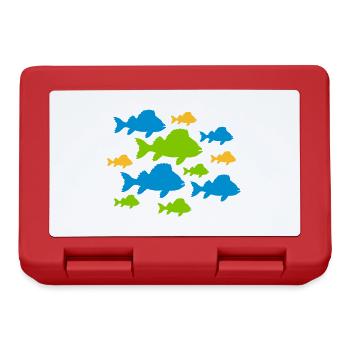 Bunte Fische Muster - Brotdose - Rot - Vorne