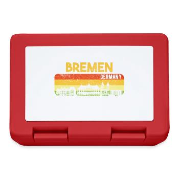 Bremen Skyline Bremer Geschenk - Brotdose - Rot - Vorne